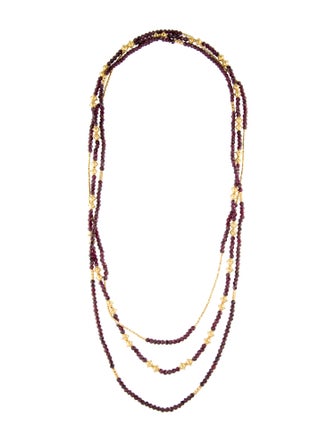 Necklace 18K Garnet Multistrand Necklace Set