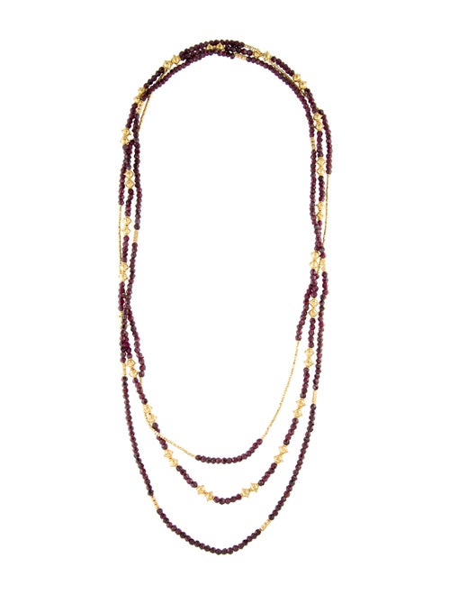 Necklace 18K Garnet Multistrand Necklace Set