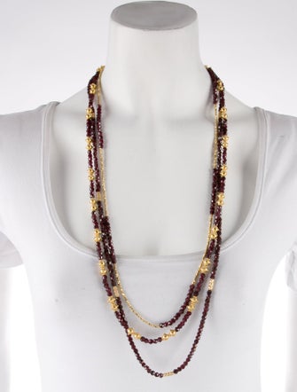 Necklace 18K Garnet Multistrand Necklace Set