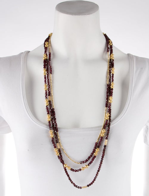 Necklace 18K Garnet Multistrand Necklace Set