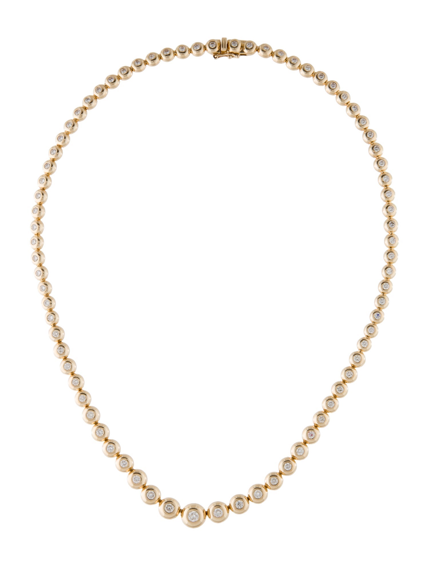 Necklace 14K 3.03ctw Diamond Bezel Tennis