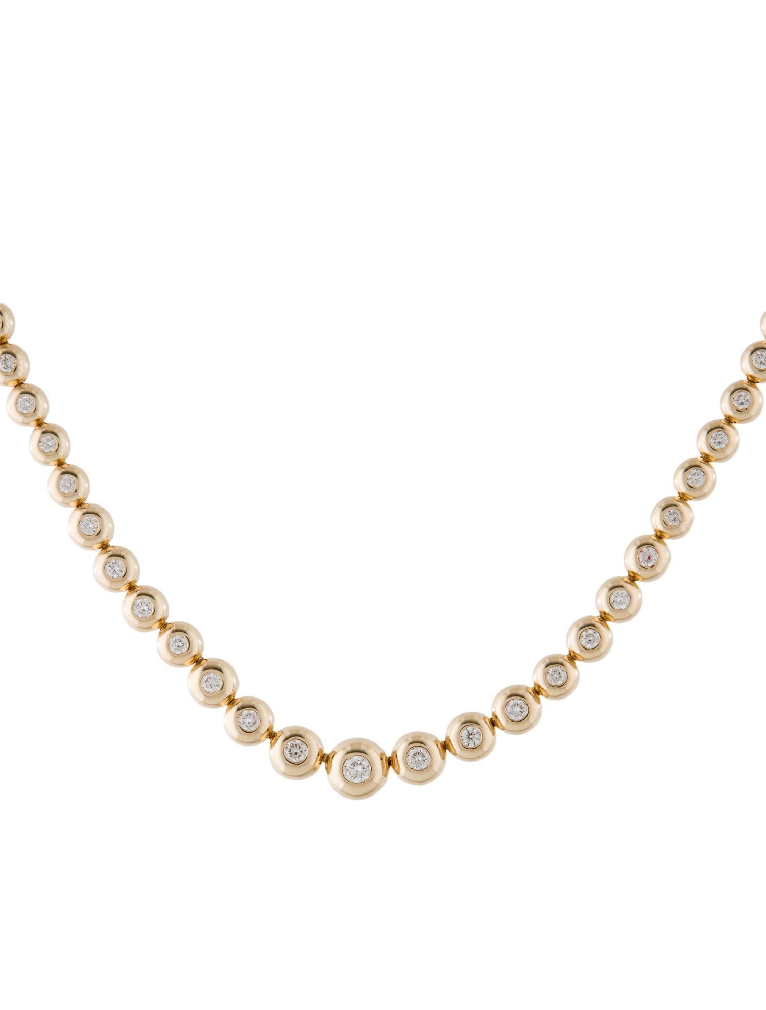 Necklace 14K 3.03ctw Diamond Bezel Tennis