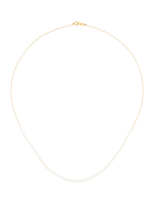Necklace 14K Pearl Graduated Bead Chain Necklace