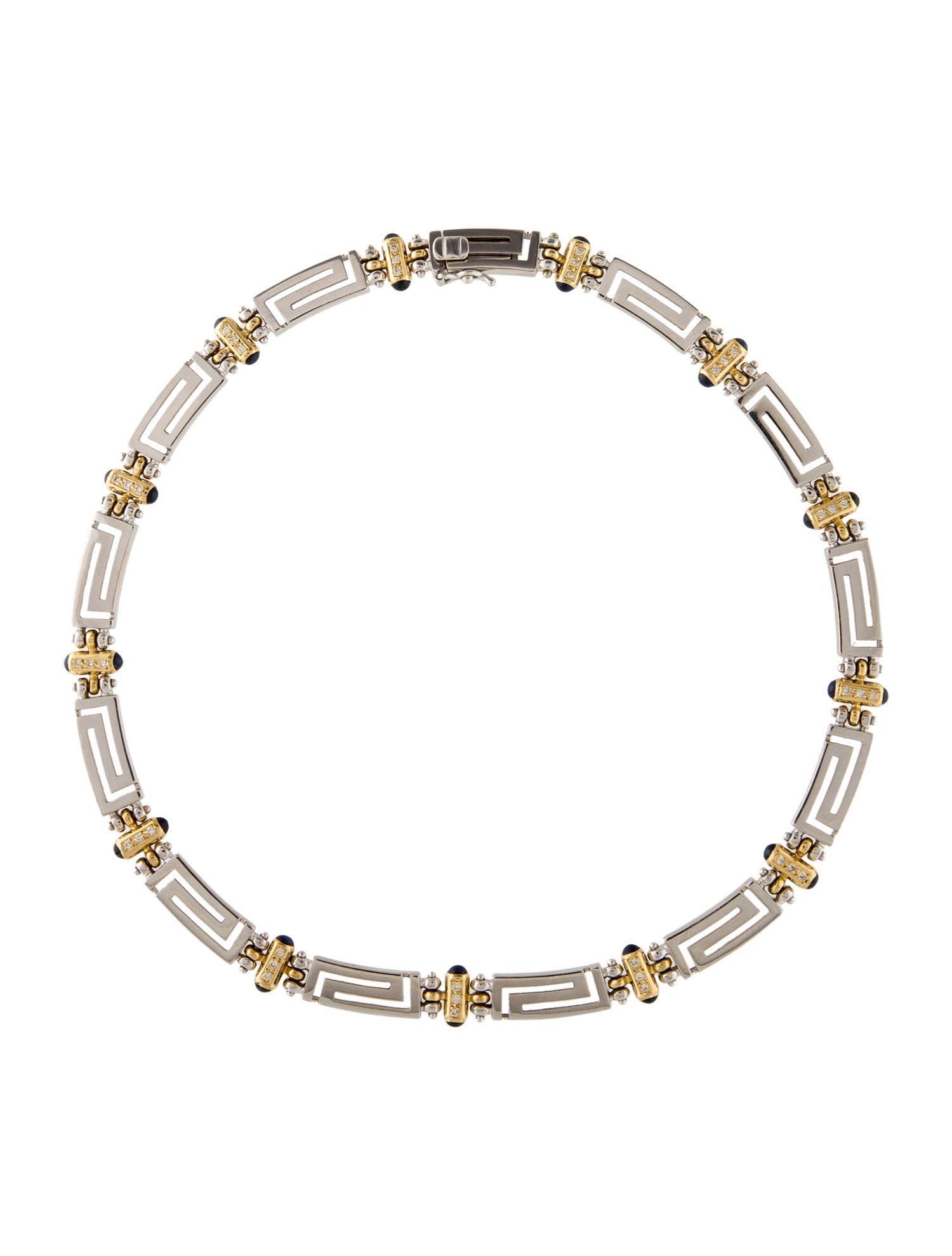 Necklace 18K Two-Tone Diamond & Sapphire Collar