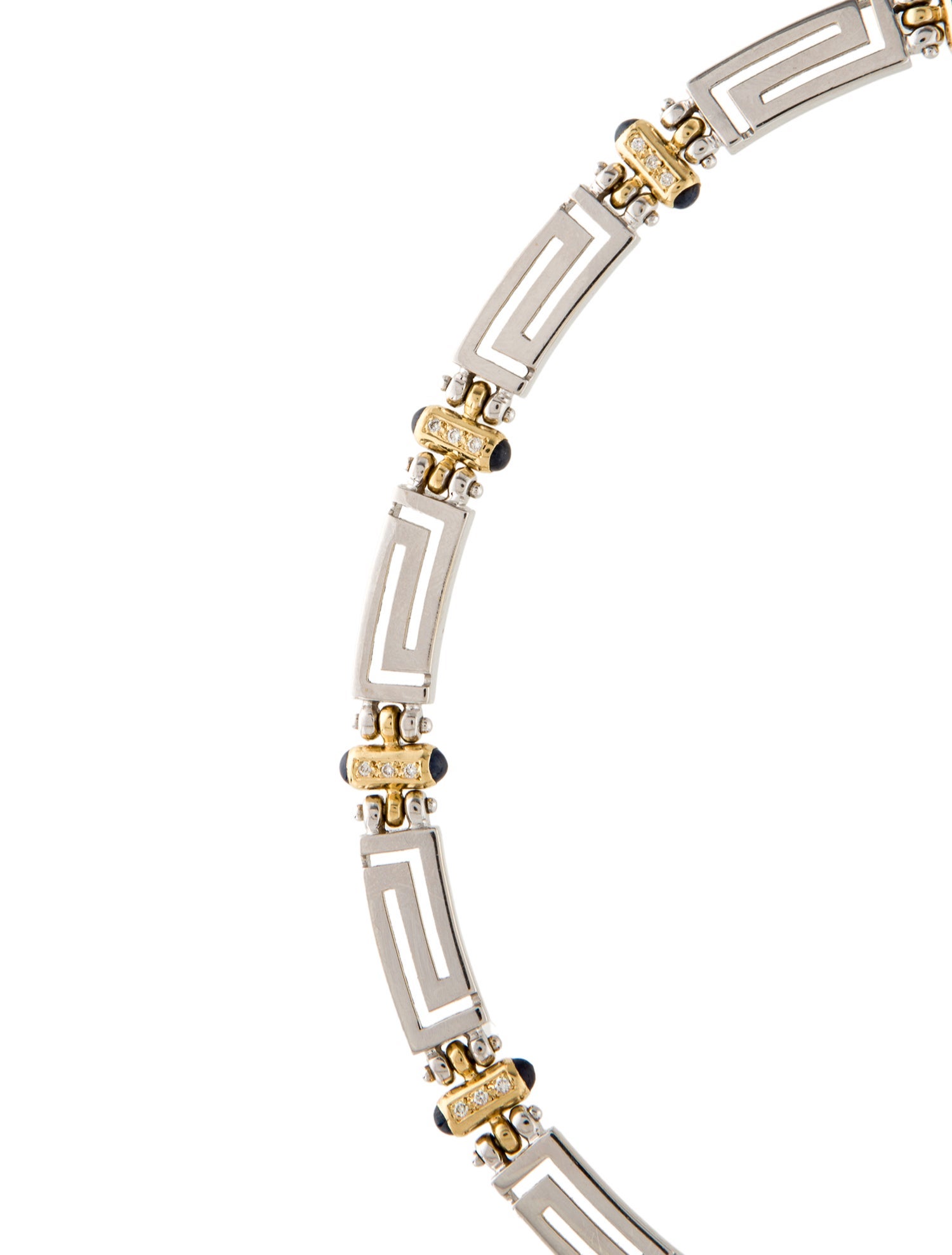 Necklace 18K Two-Tone Diamond & Sapphire Collar