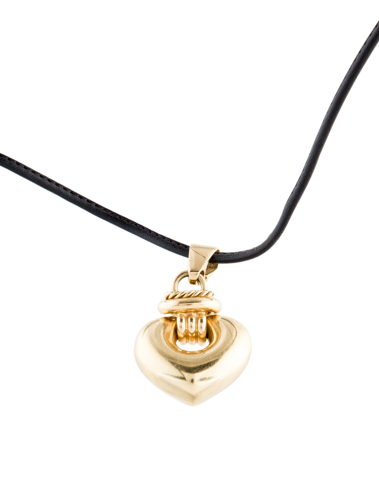 Necklace 18K Puffy Heart Pendant