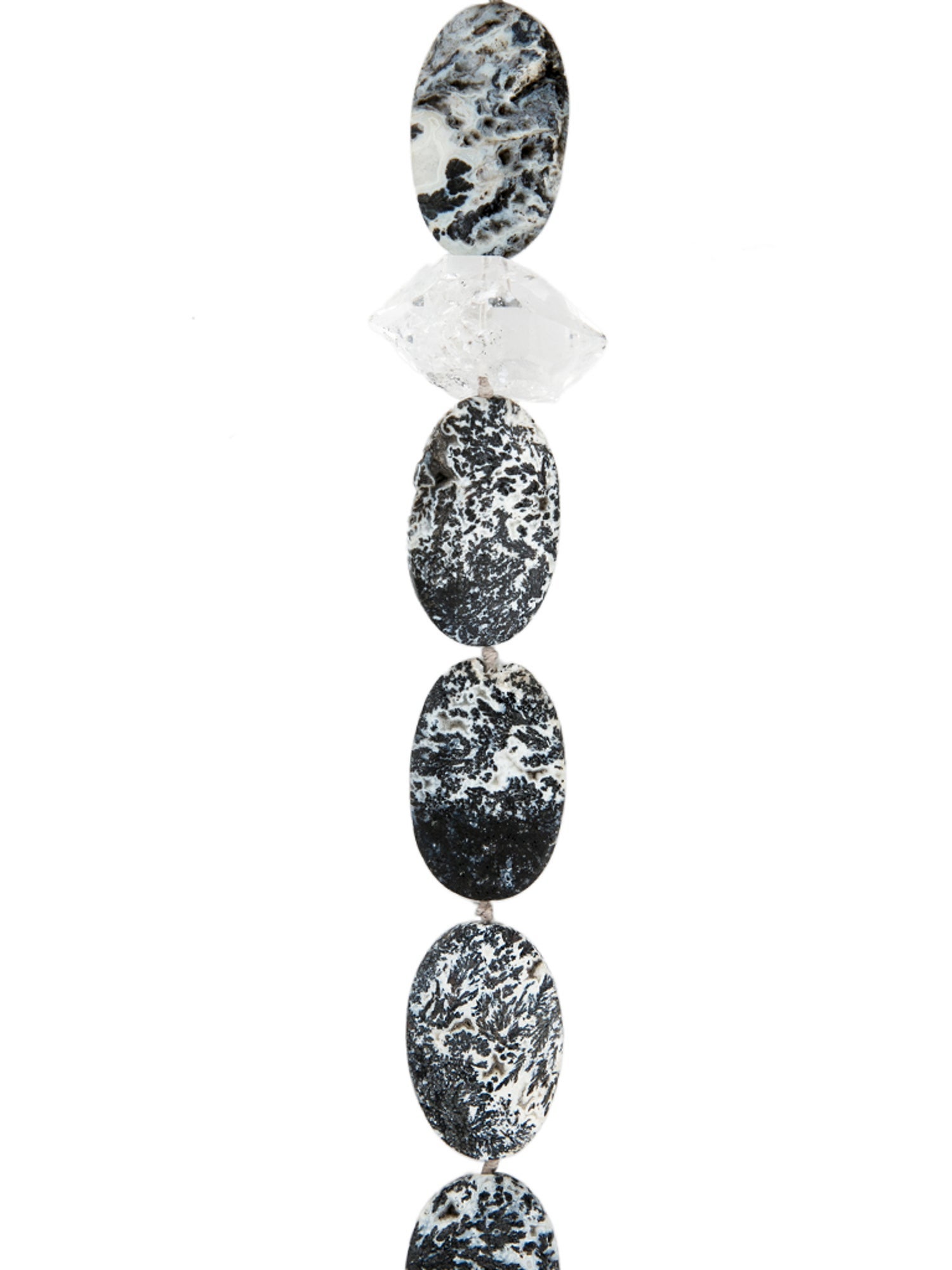 Necklace 18K Dendritic Agate & Quartz Bead