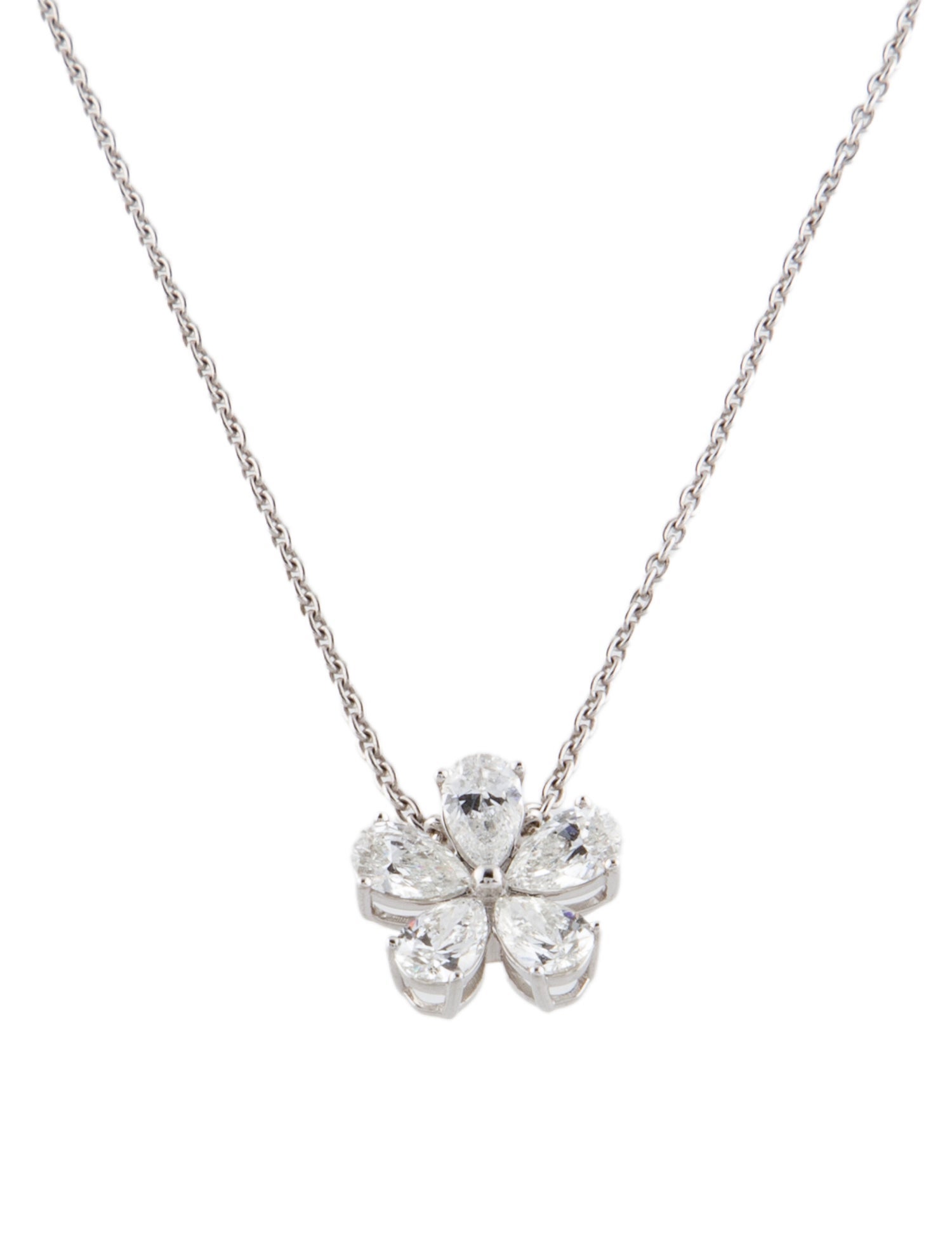 Necklace 14K 1.16ctw Diamond Flower Pendant