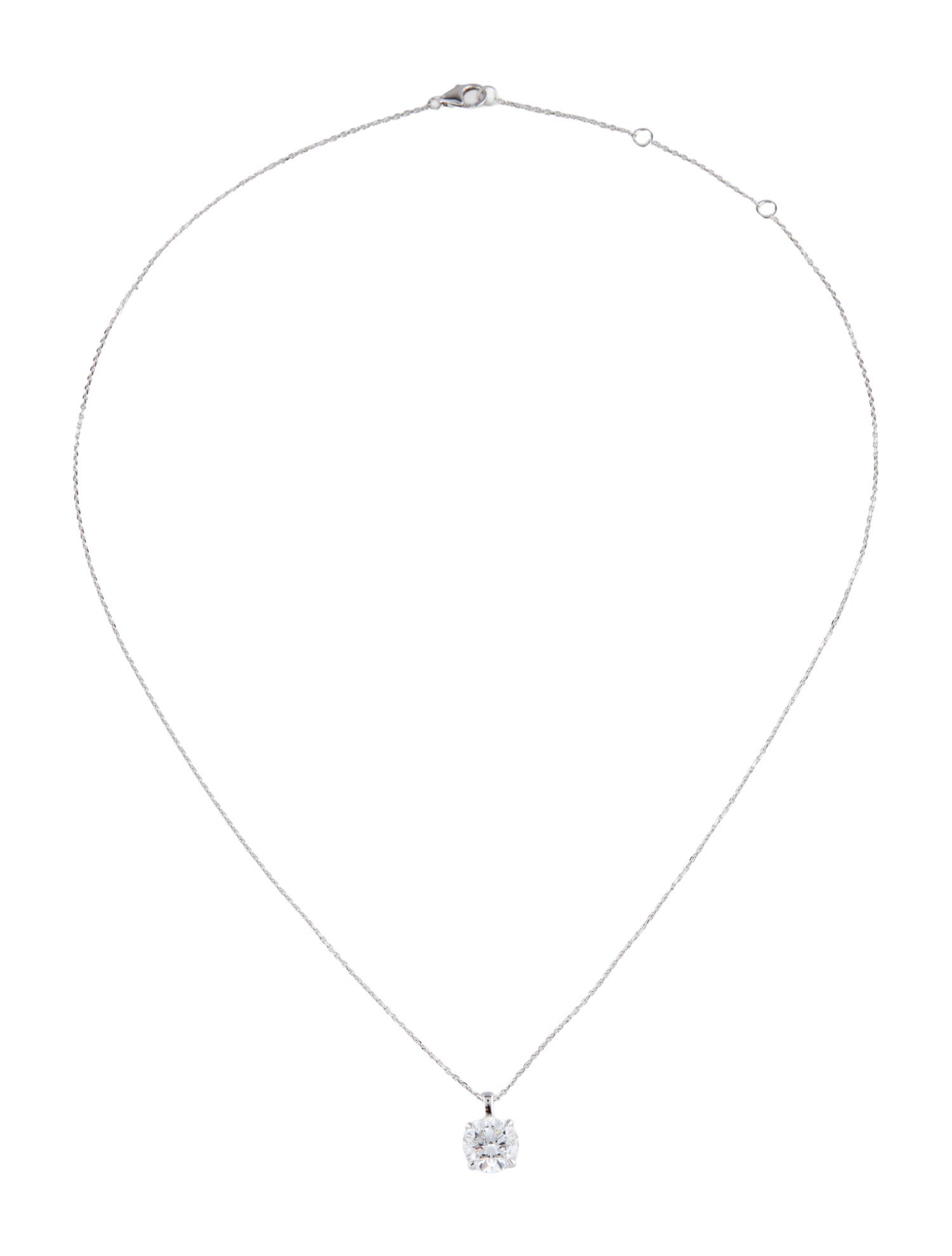 Necklace 14K 2.14ct Lab-Grown Diamond Solitaire Pendant Necklace