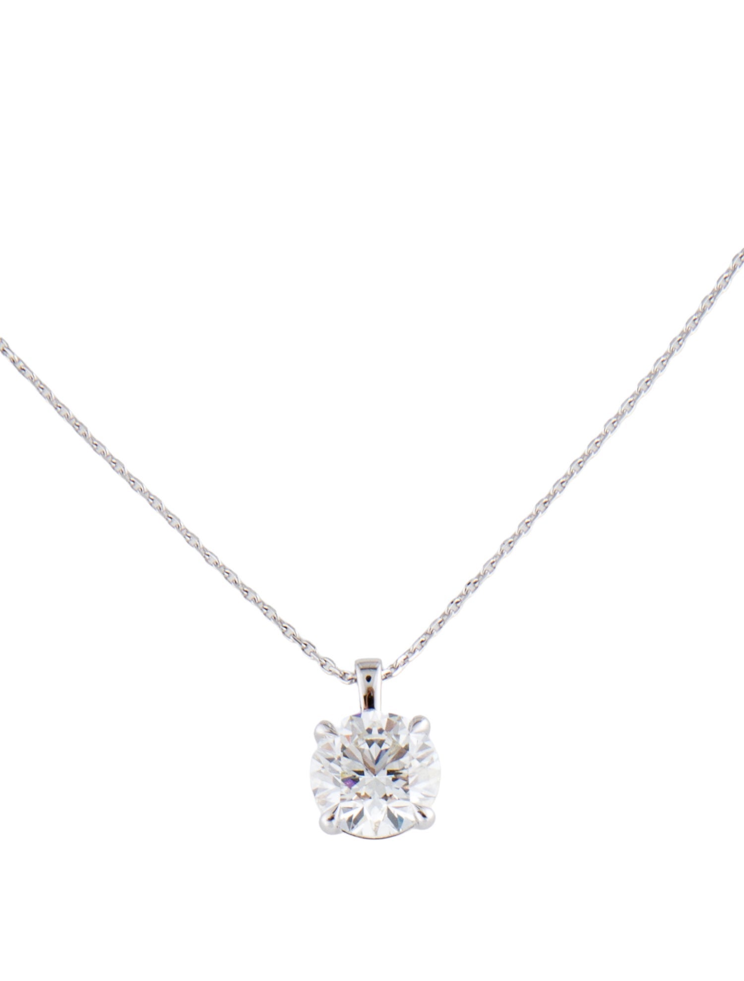 Necklace 14K 2.21ct Lab-Grown Diamond Solitaire Pendant Necklace