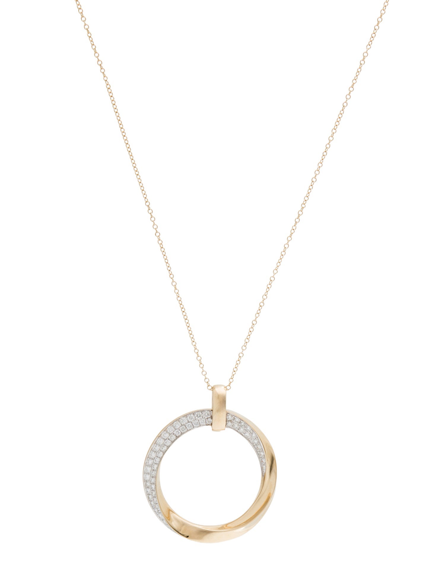 Necklace 14K Diamond Circle Pendant Necklace