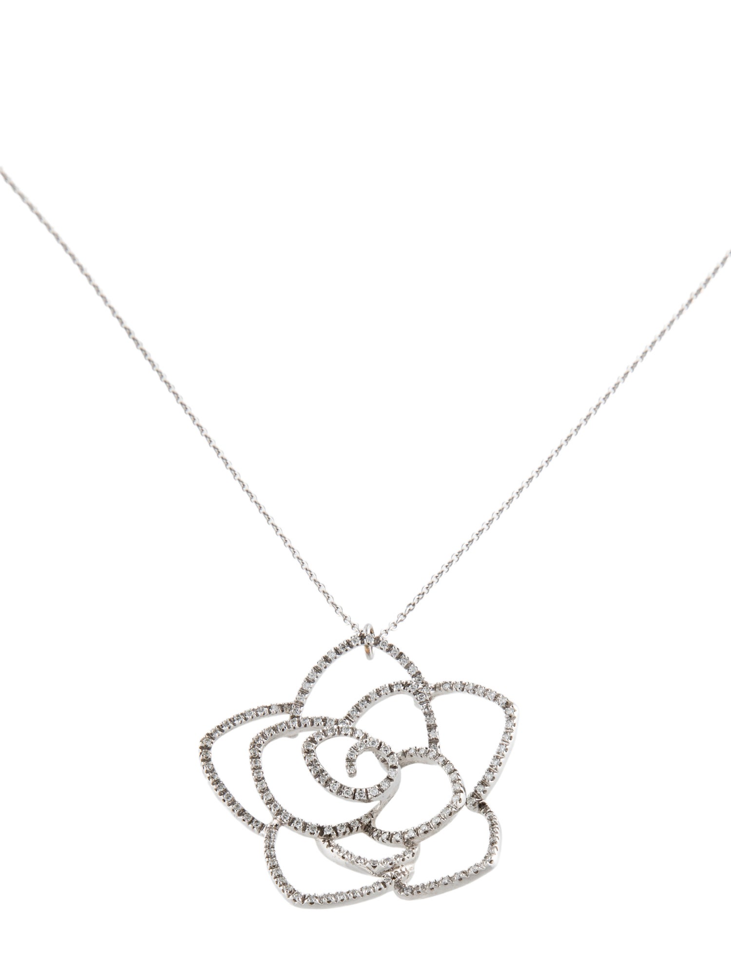 Hearts on Fire 18K Diamond Flower Pendant Necklace