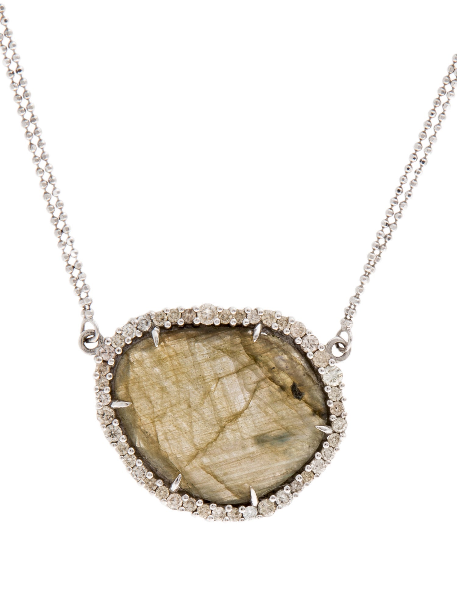 Necklace Labradorite & Diamond Pendant