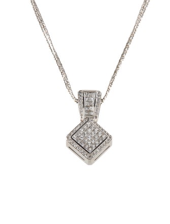 Necklace 3.52ctw Diamond Square Pendant Necklace