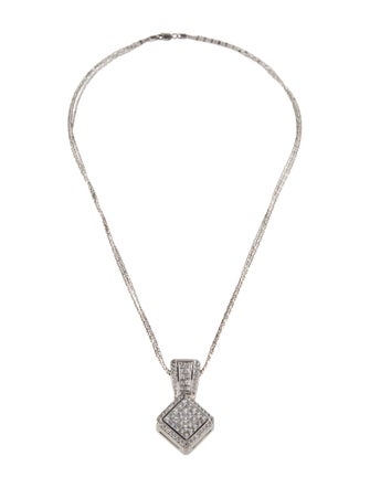 Necklace 3.52ctw Diamond Square Pendant Necklace