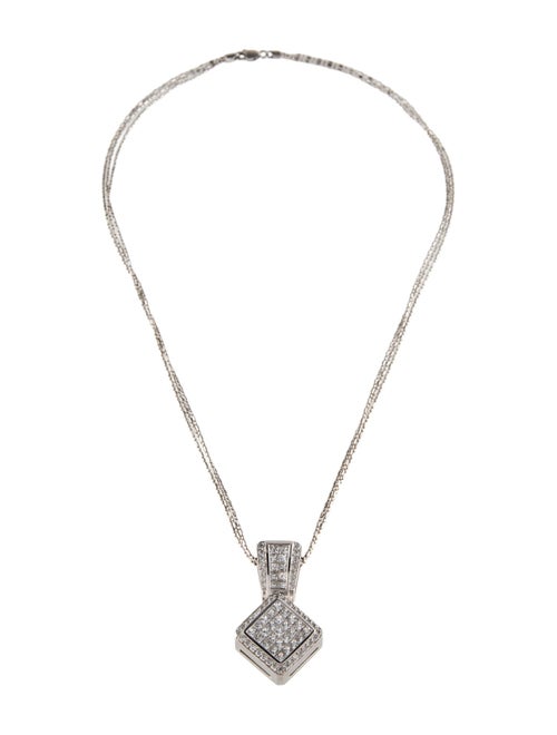 Necklace 3.52ctw Diamond Square Pendant Necklace