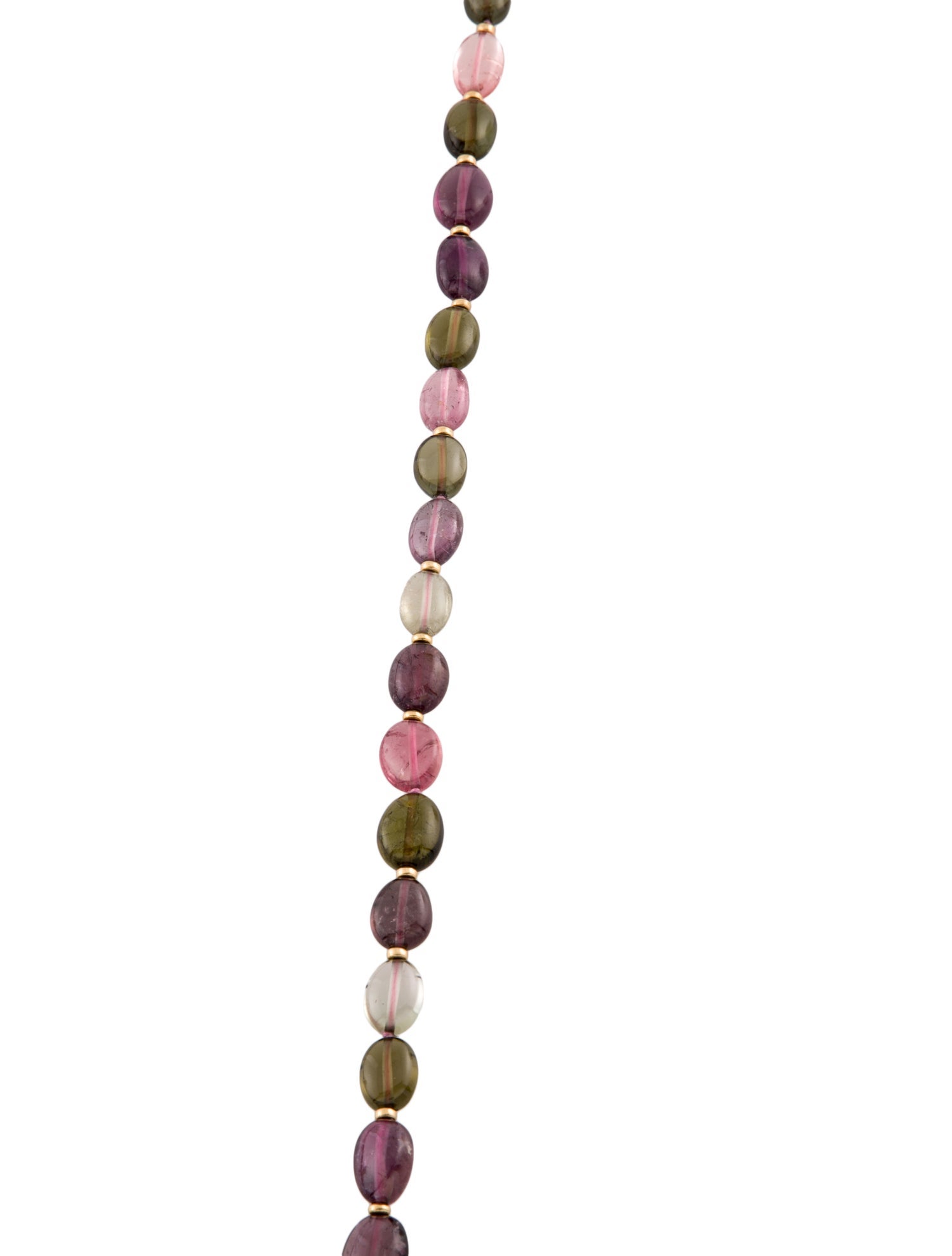 Necklace 18K Tourmaline Long Bead Strand Necklace