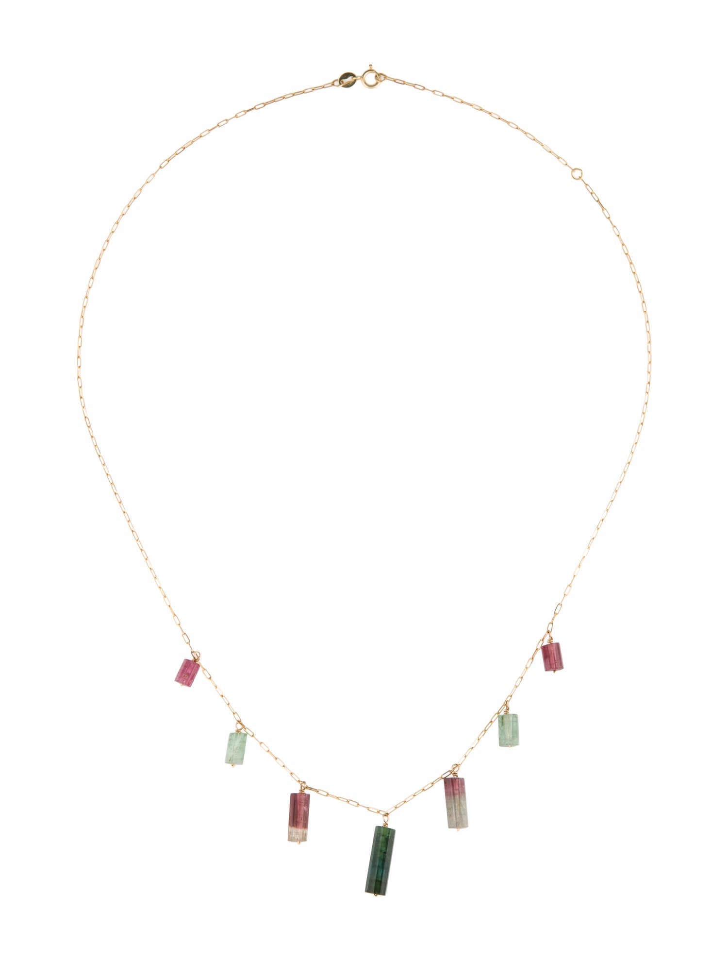Necklace 14K Tourmaline Station Necklace