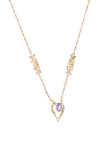 Necklace Station 14K Amethyst X&O