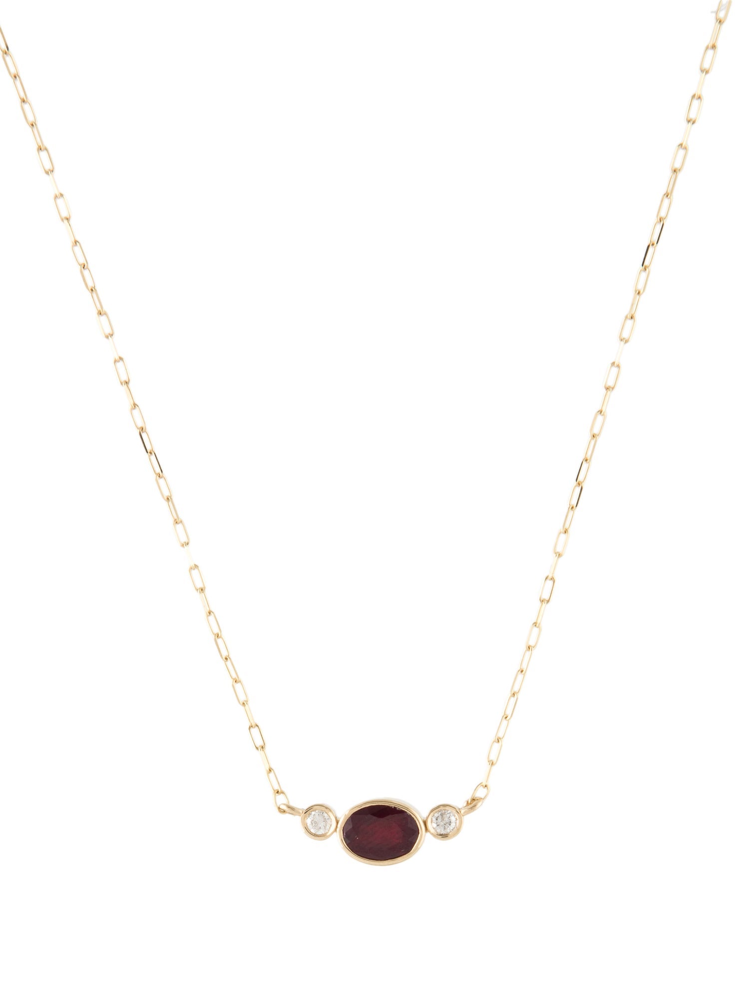 Necklace 14K Ruby & Diamond Pendant