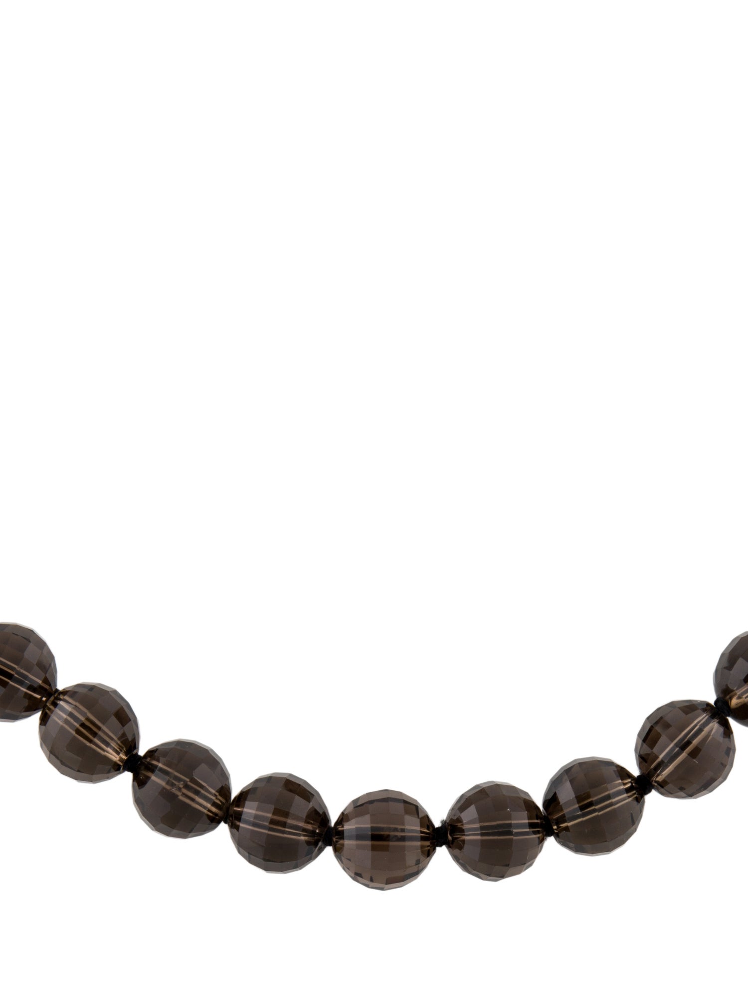 Necklace 14K Smoky Quartz Bead Strand Necklace