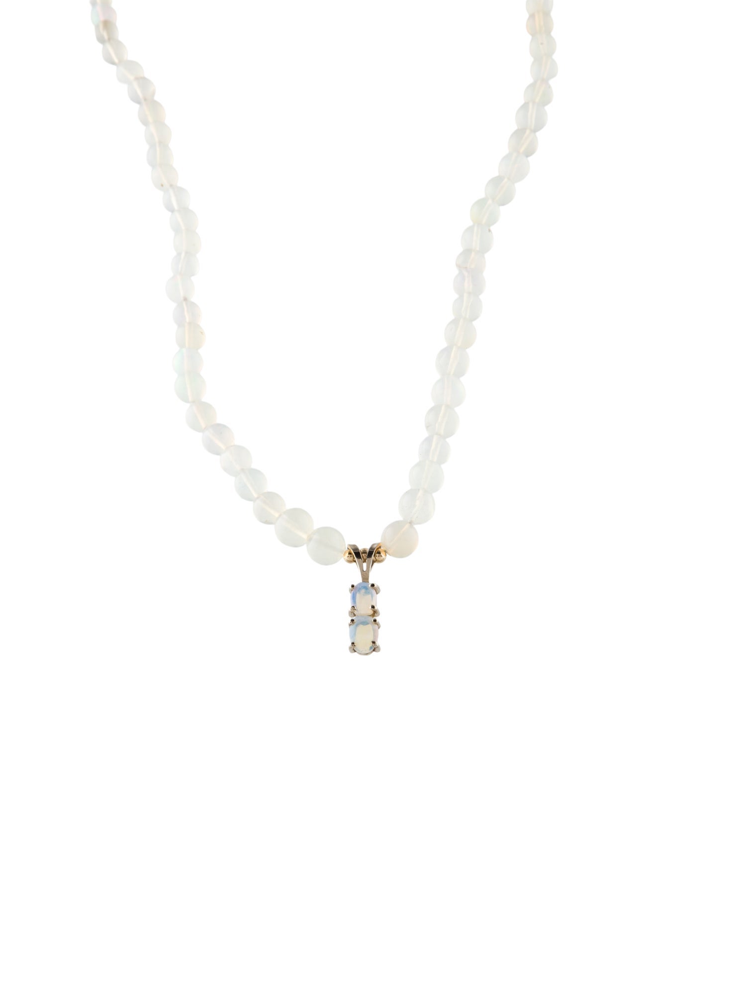 Necklace 14K Opal Beaded Pendant Necklace