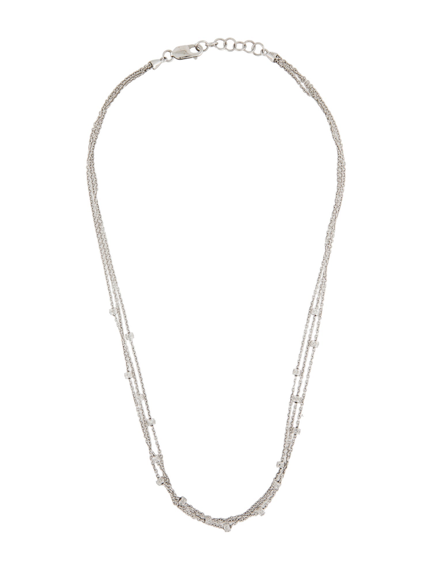 Necklace 14K Diamond Station Multistrand Necklace