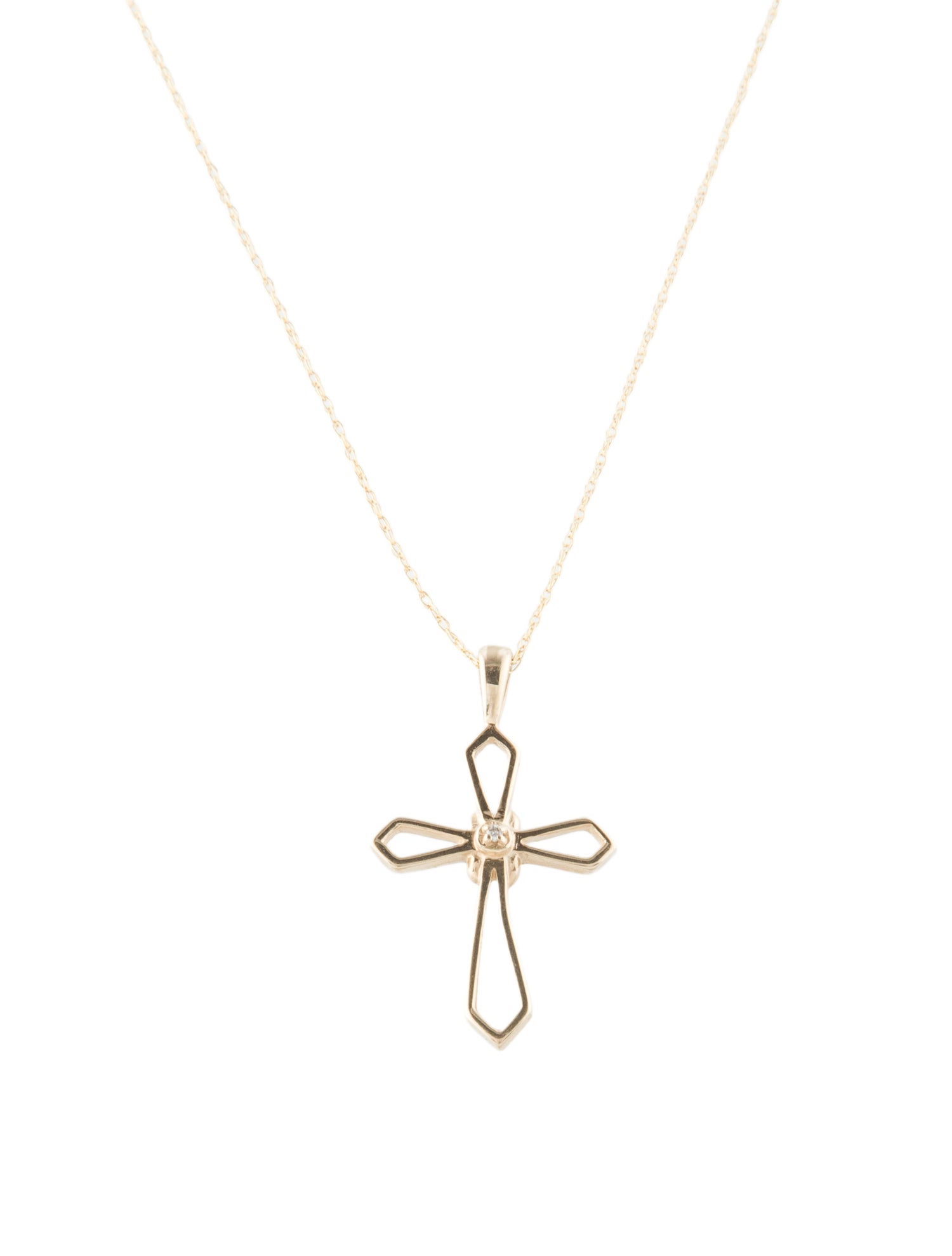 Necklace 14K Diamond Cross Pendant