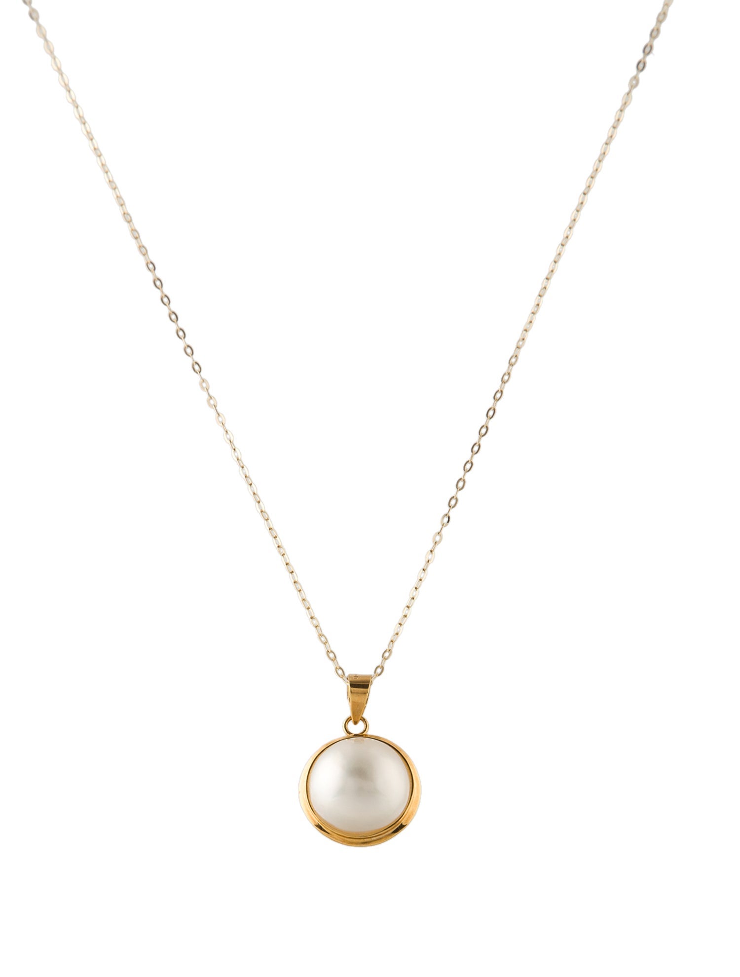 Necklace 18K Pearl Pendant Necklace