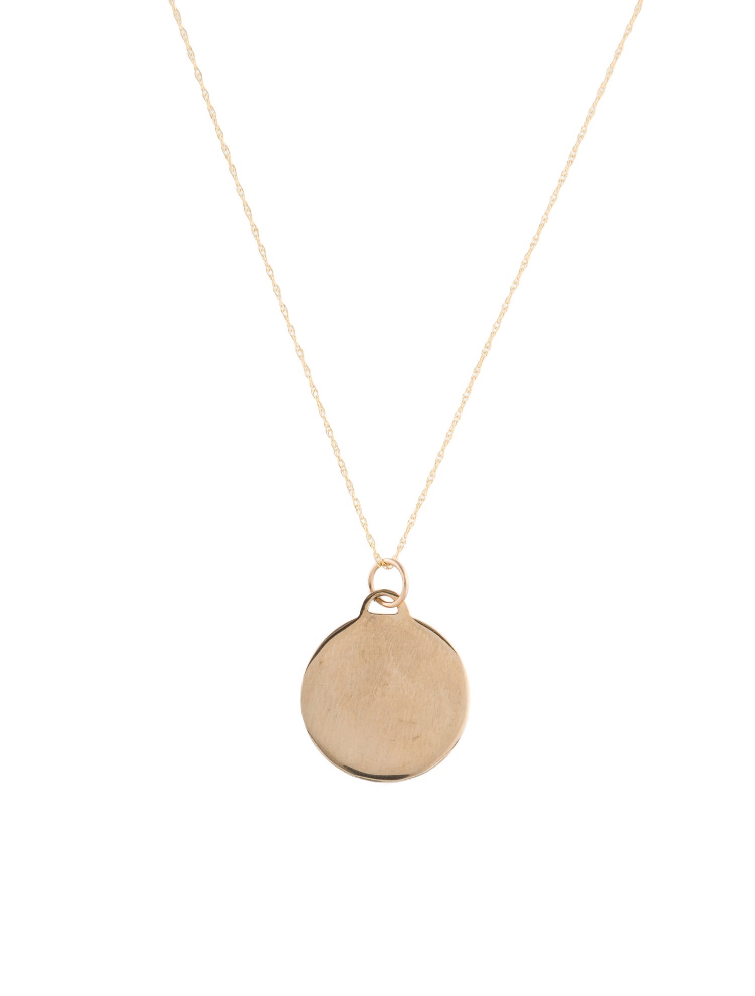 Necklace 14K Circle Tag Pendant Necklace