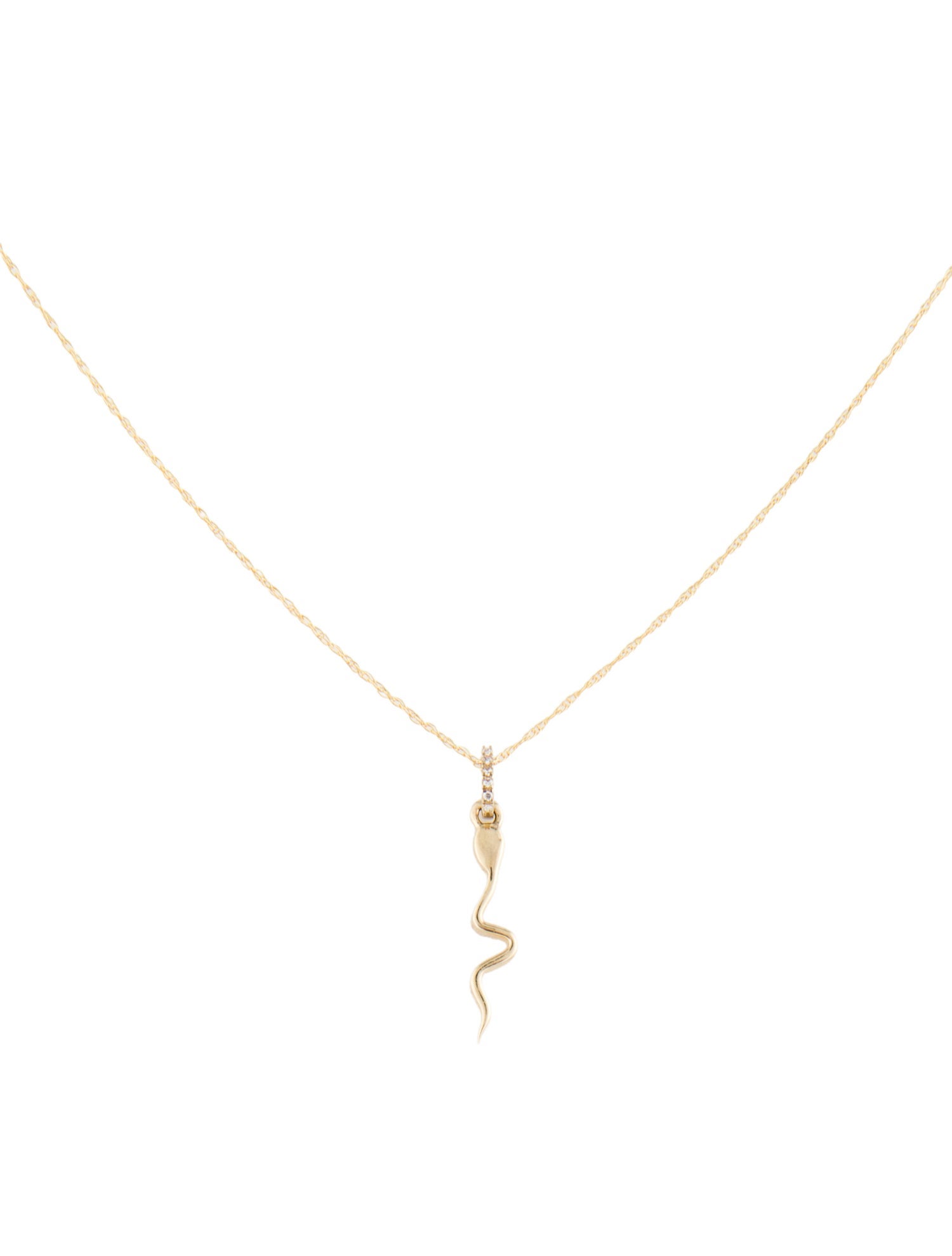 Necklace 14K Diamond & Sapphire Snake Pendant