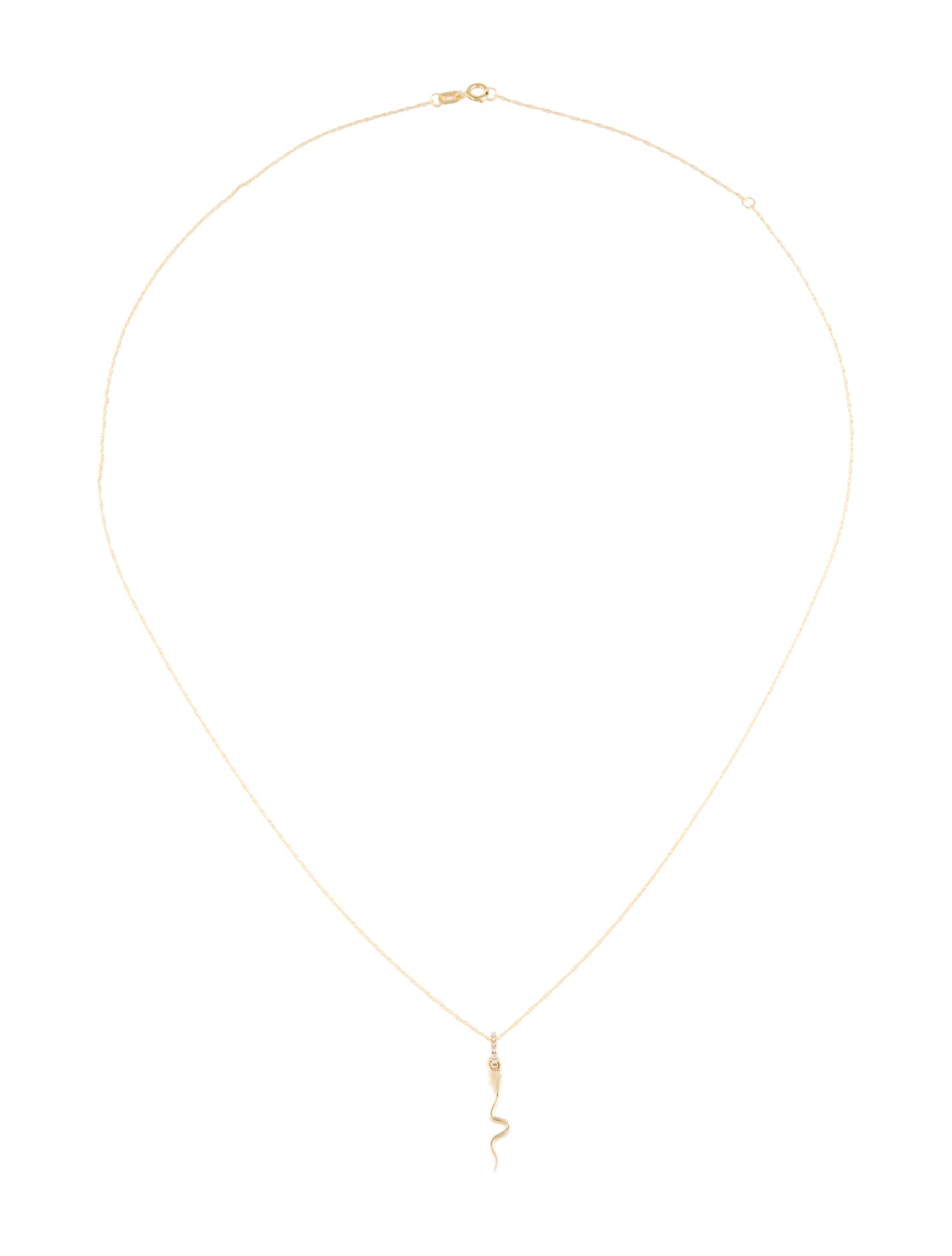 Necklace 14K Diamond & Sapphire Snake Pendant