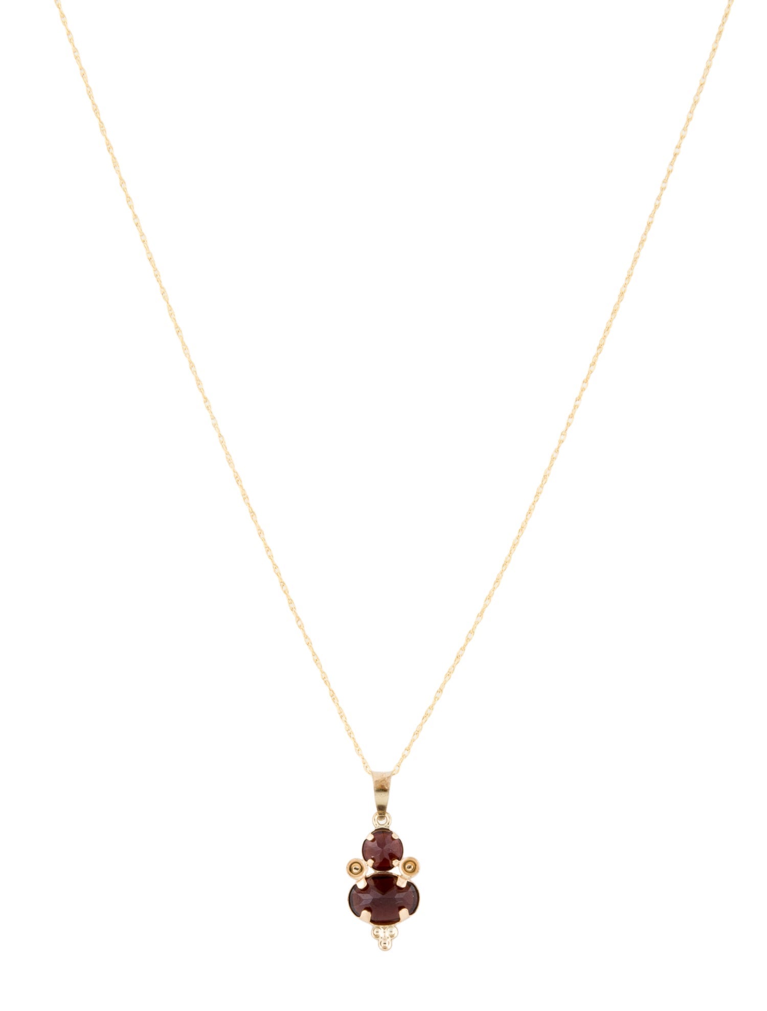Necklace 14K 1.13ctw Garnet Pendant Necklace