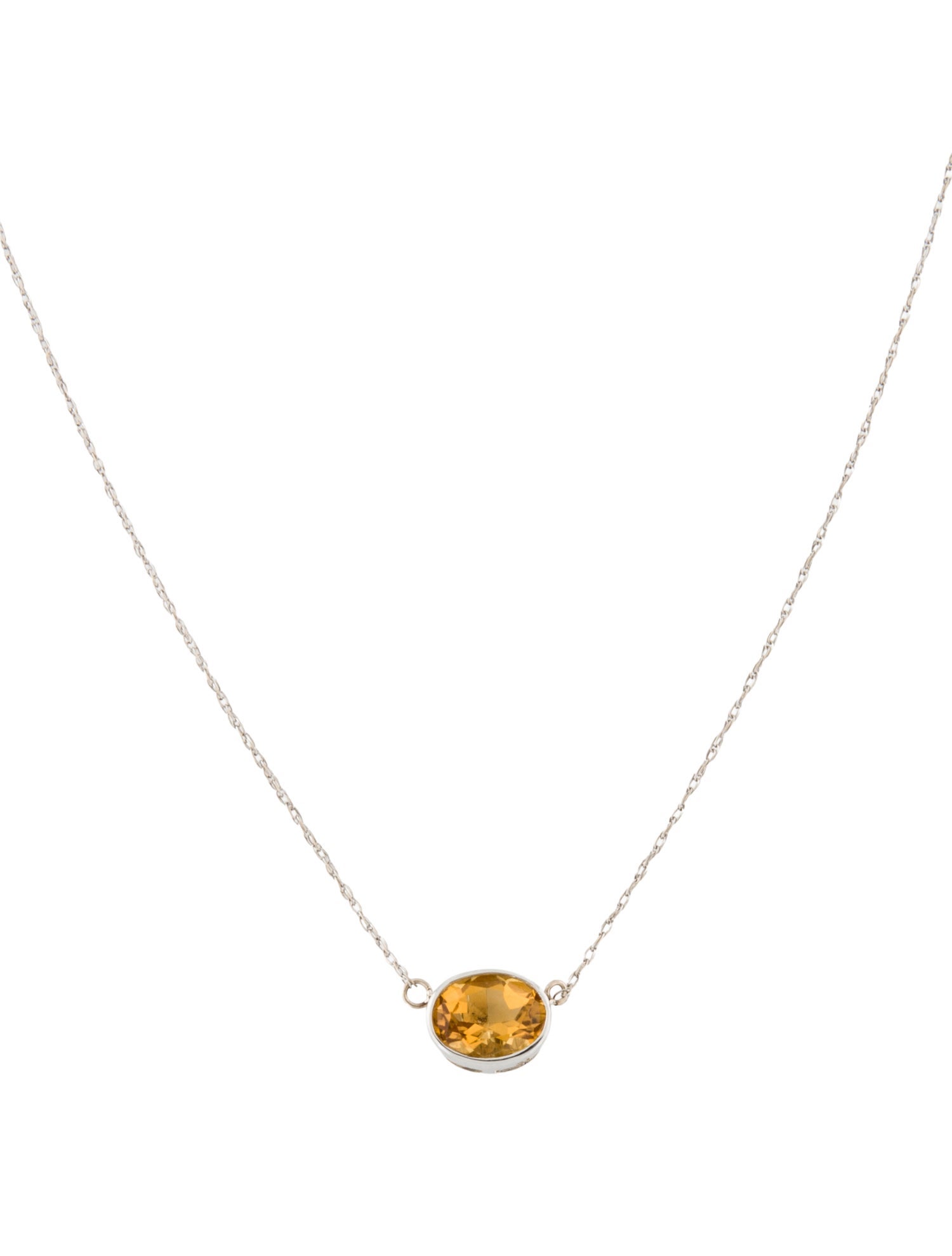 Necklace 14K1.06ct Citrine Solitaire Pendant Necklace
