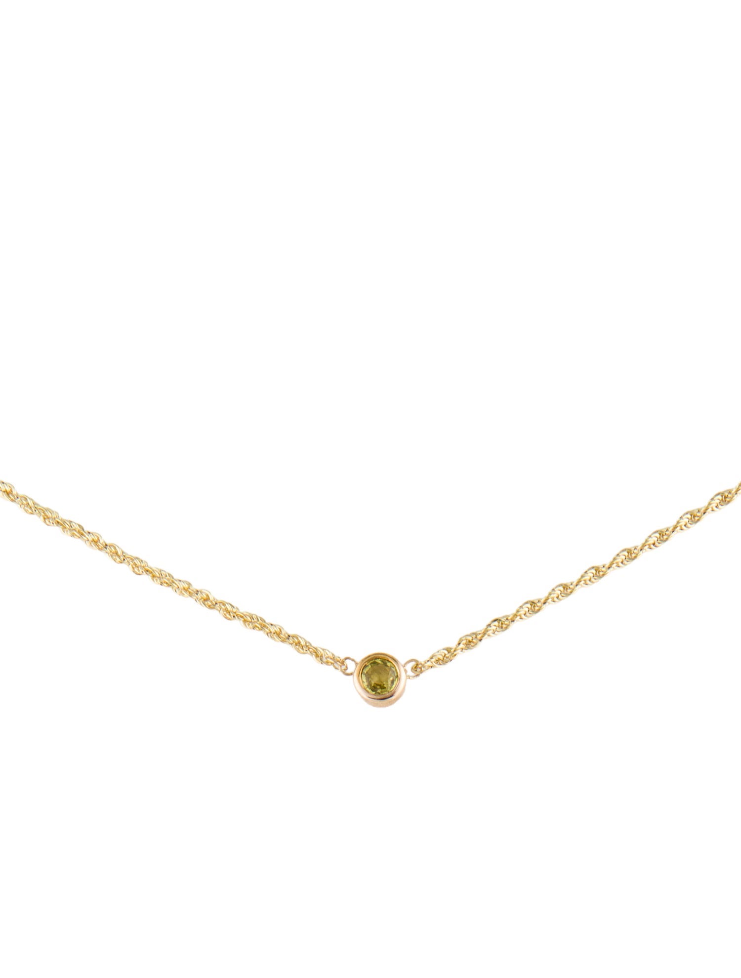 Necklace 14K Sapphire Solitaire Pendant Necklace