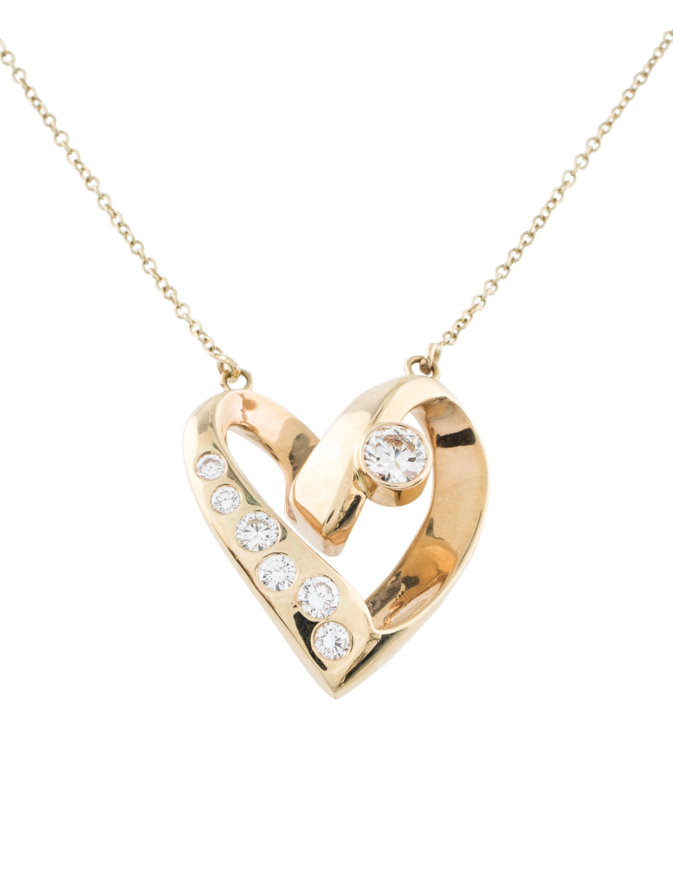 Necklace 18K 0.43CTW Diamond Heart Pendant w/ 14K