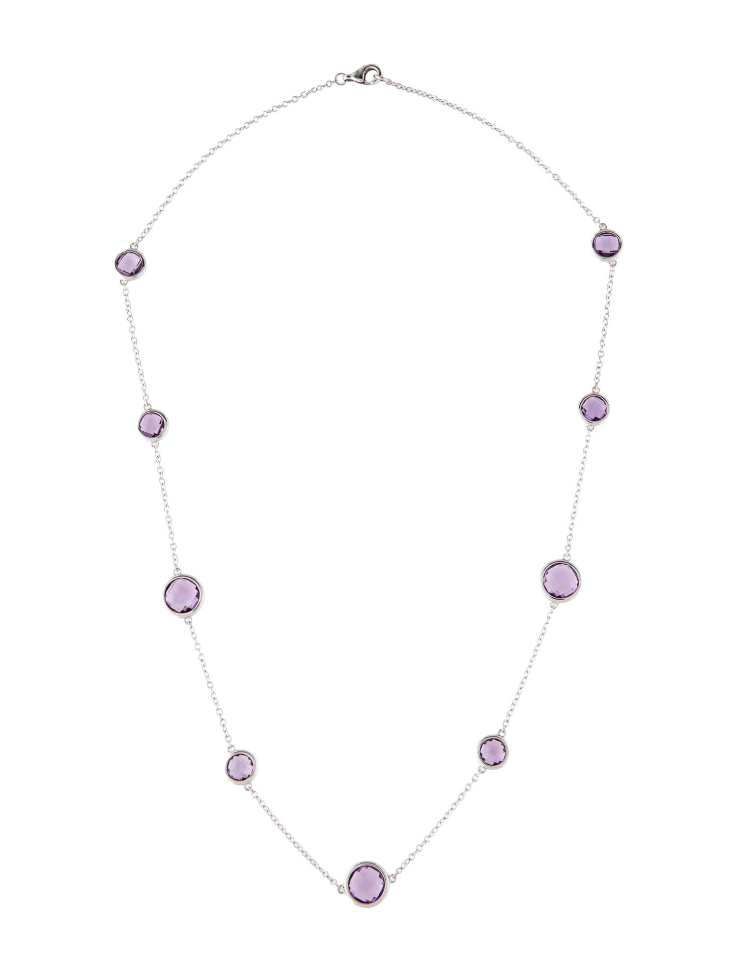 Necklace 14K Amethyst Station Necklace