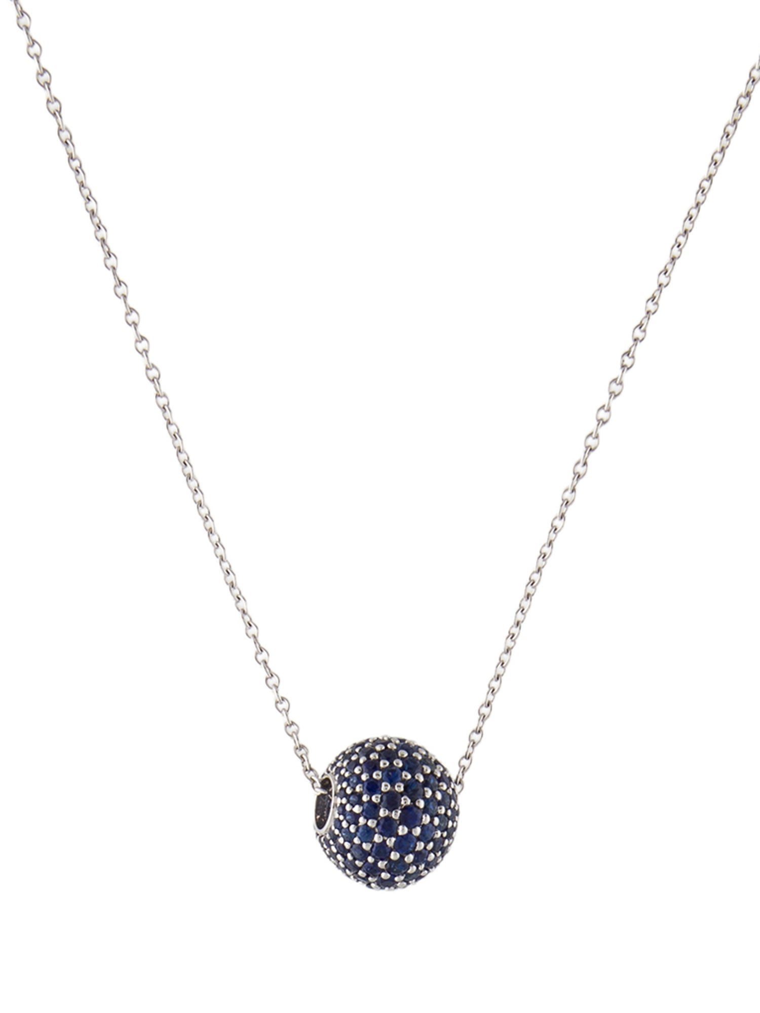 Necklace 14K 3.39ctw Sapphire Ball Pendant