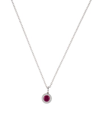 Necklace 14K Ruby & Diamond Pendant Necklace