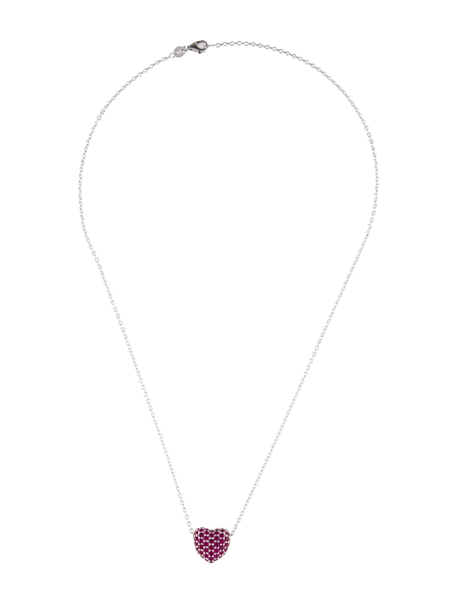 Necklace 14K 1.14ctw Ruby Full Heart Pendant Necklace
