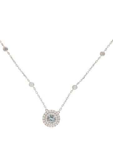 Necklace Pendant 14K Aquamarine & Diamond