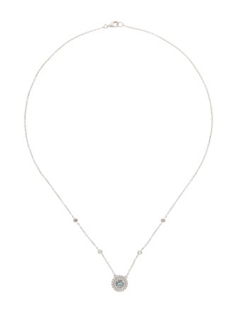 Necklace 14K Aquamarine & Diamond Pendant Necklace