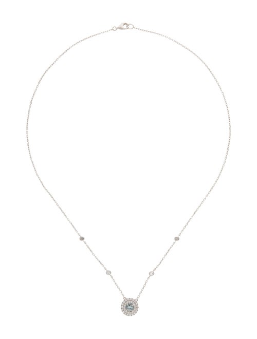 Necklace 14K Aquamarine & Diamond Pendant Necklace