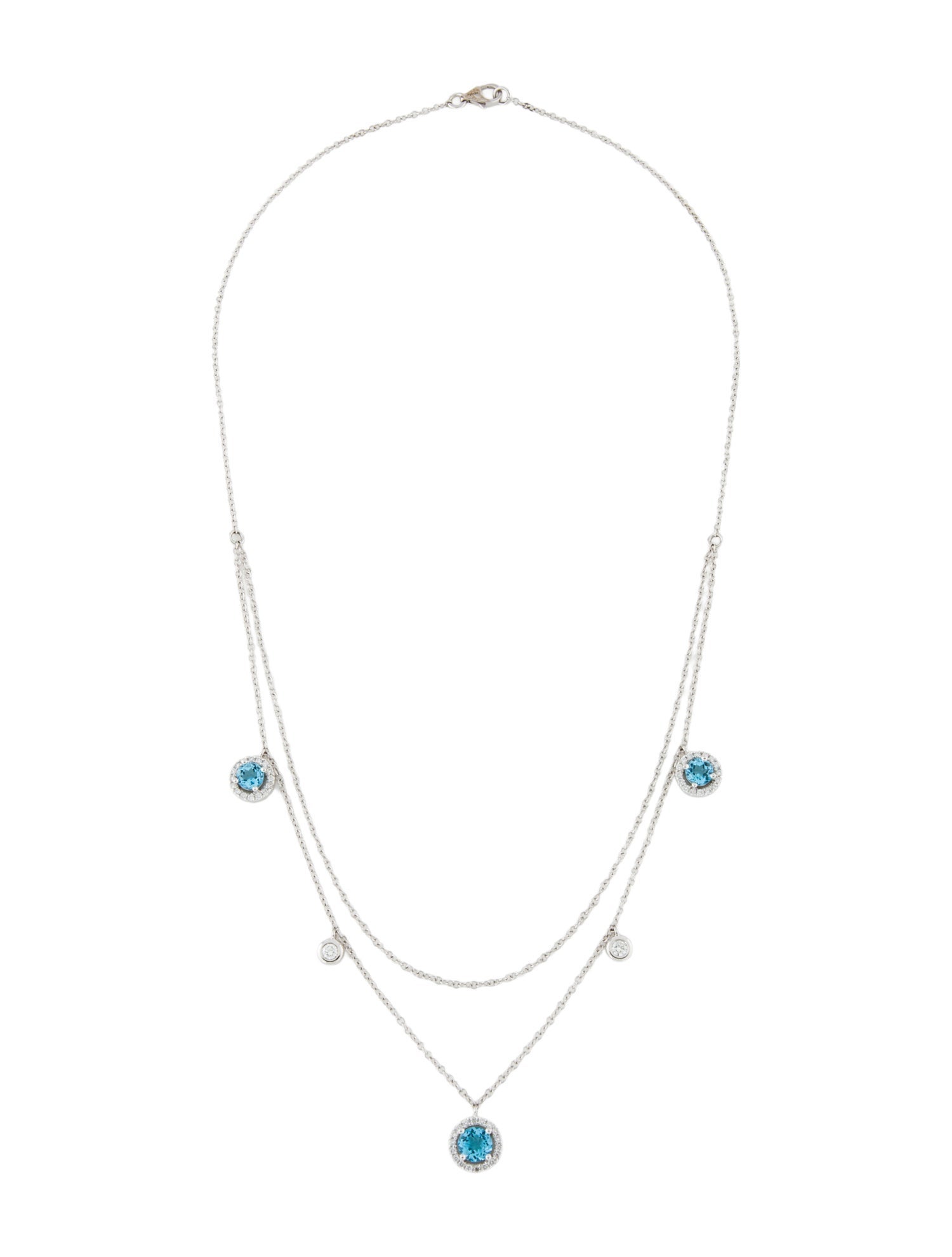 Necklace 14K 1.50ctw Topaz & Diamond Station Necklace
