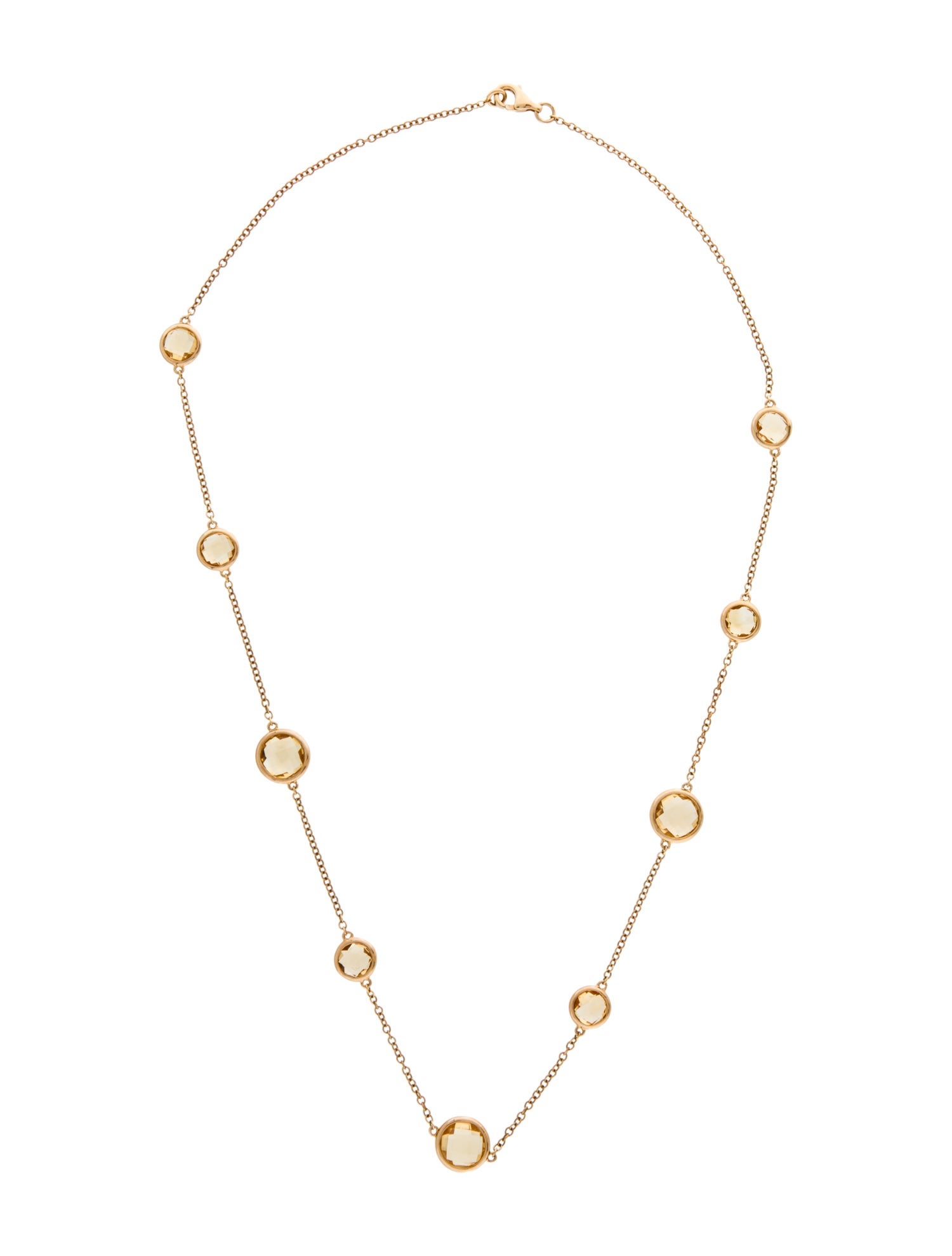 Necklace 14K Citrine Station Necklace