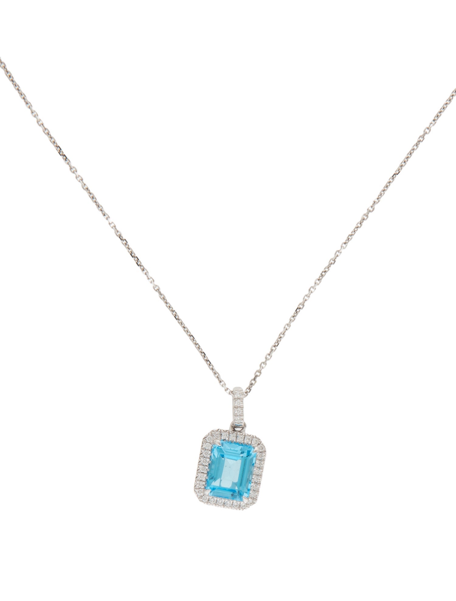 Necklace 14K 2.62ctw Topaz & Diamond Pendant Necklace