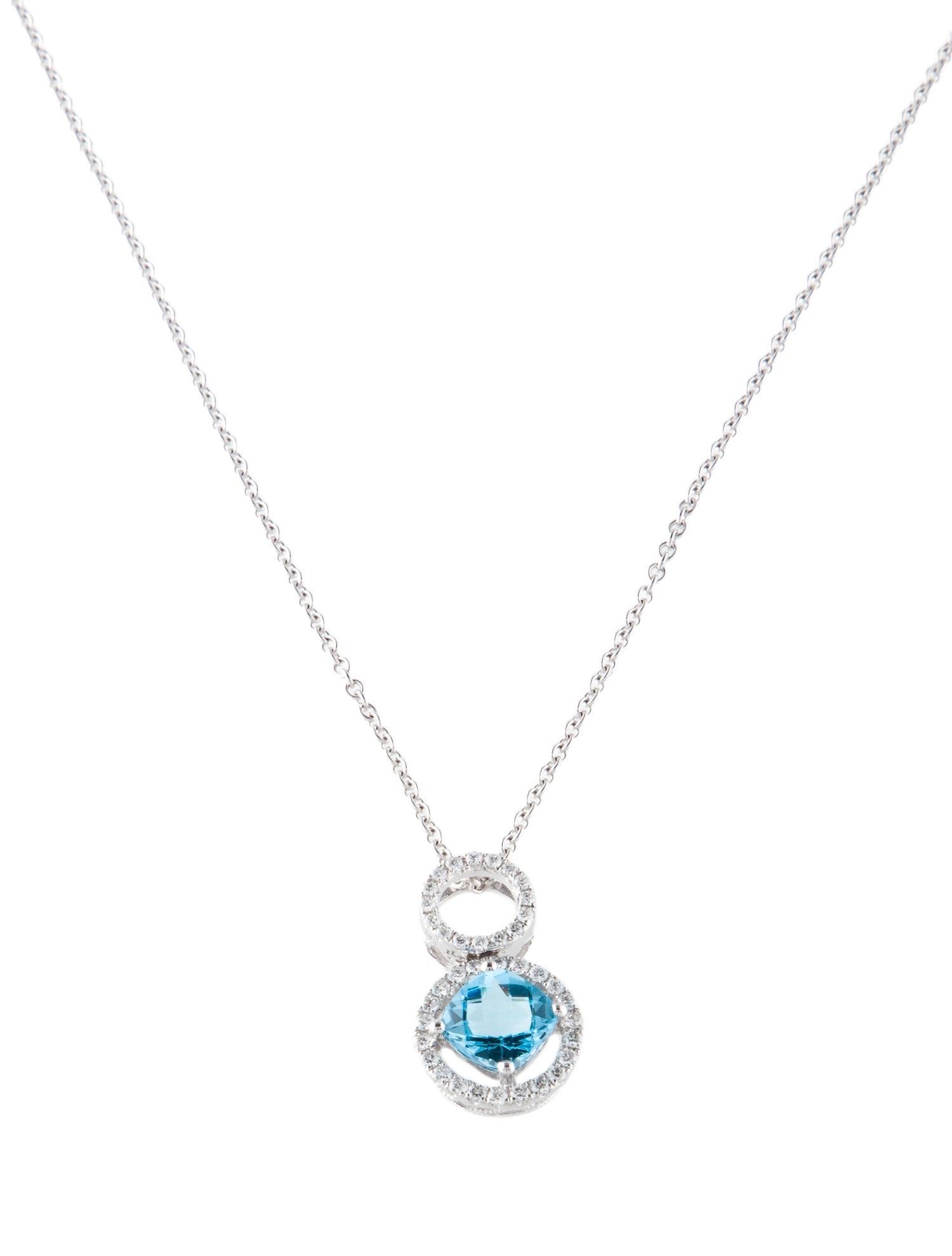 Necklace 14k Topaz & Diamond Pendant Necklace