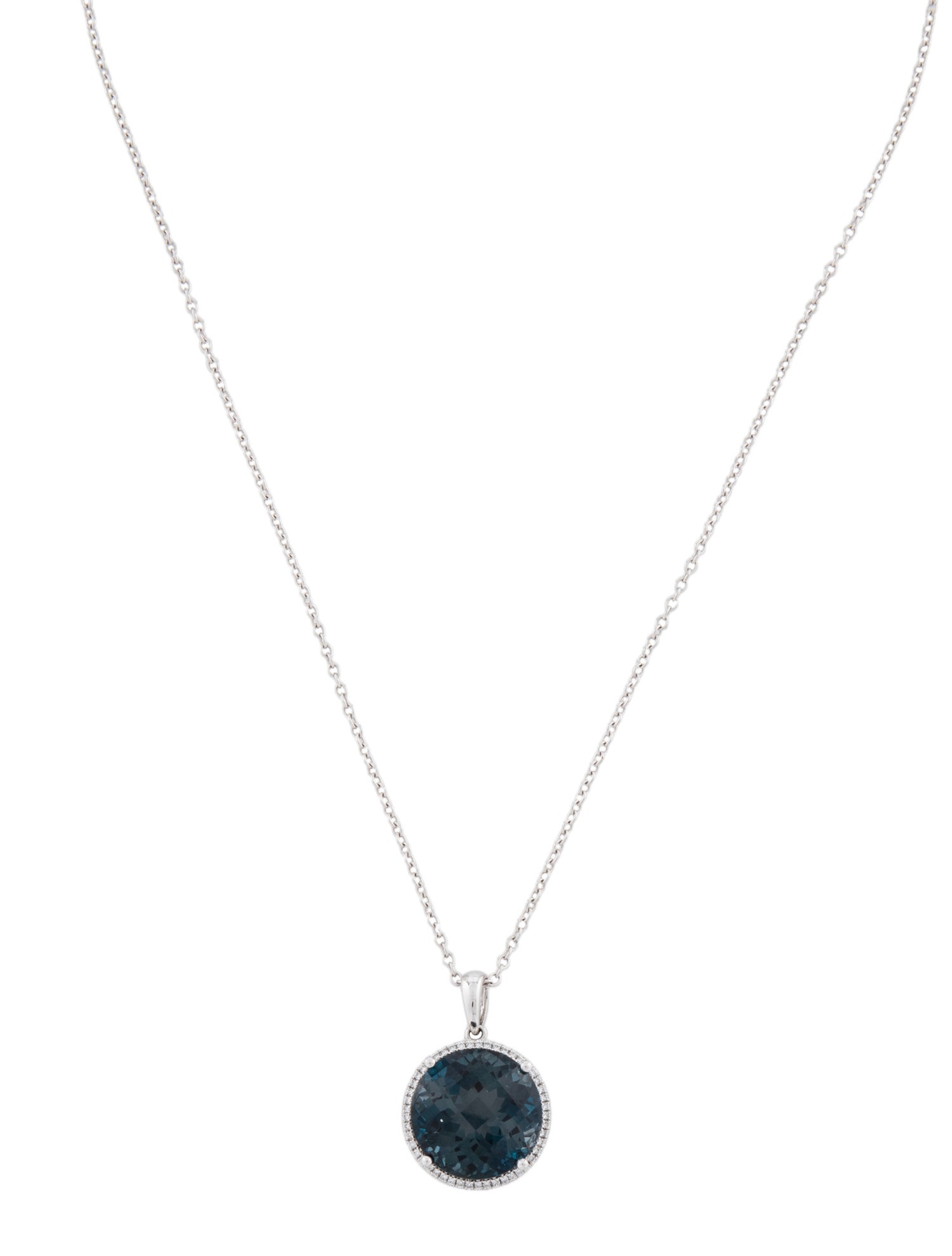 Necklace 14K Topaz & Diamond Pendant Necklace