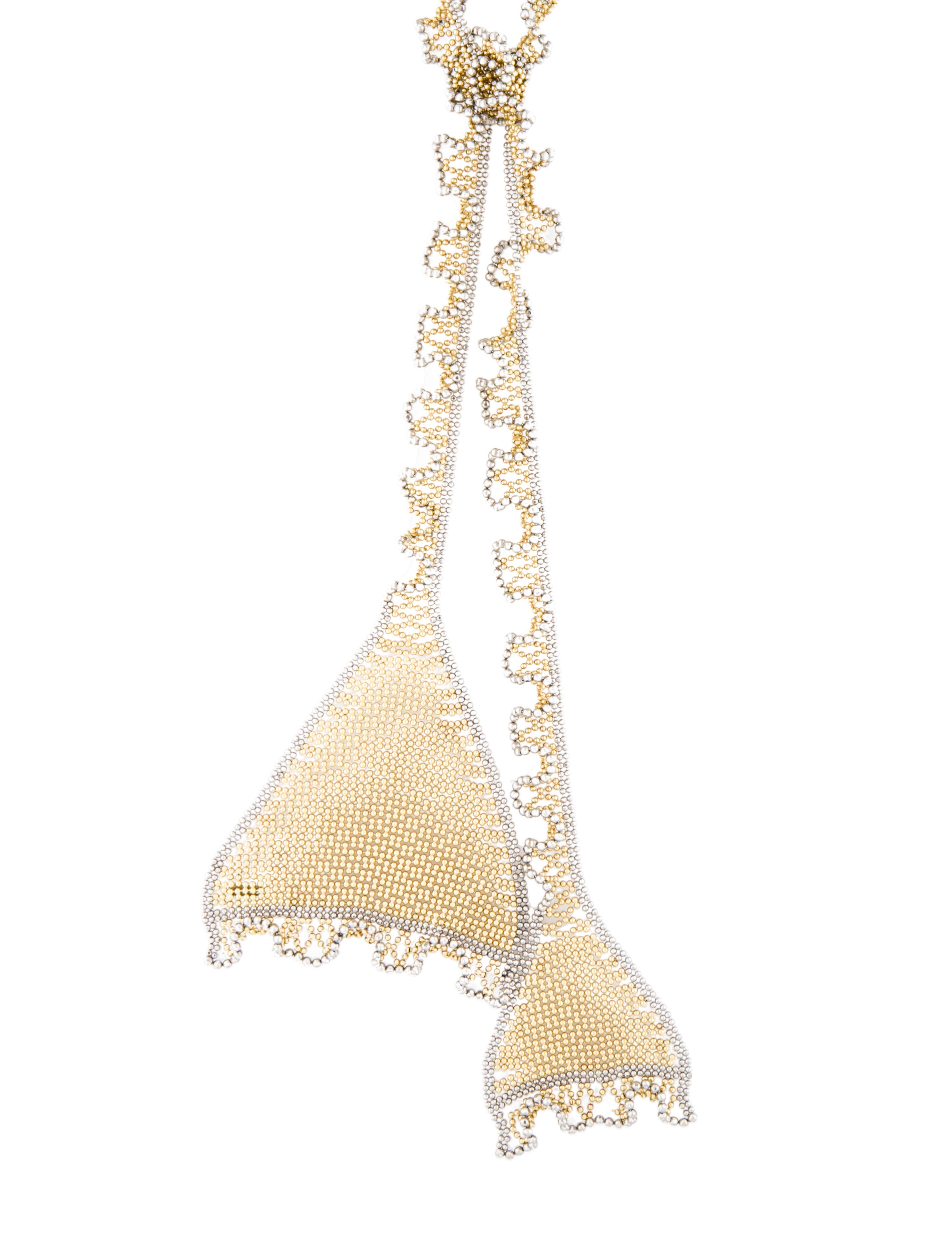 Necklace Two-Tone Mesh Lariat