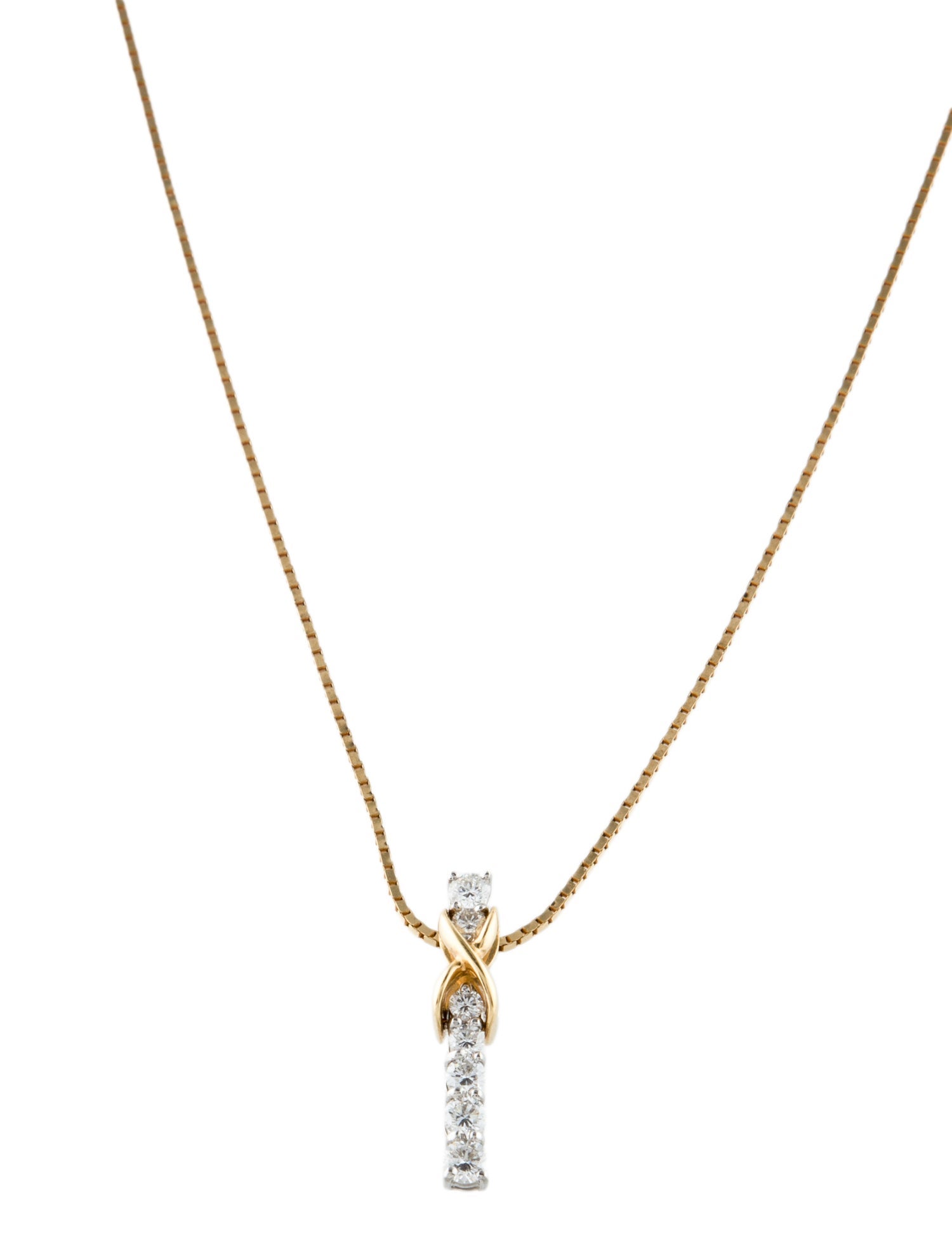 Necklace Diamond X Drop Pendant Necklace